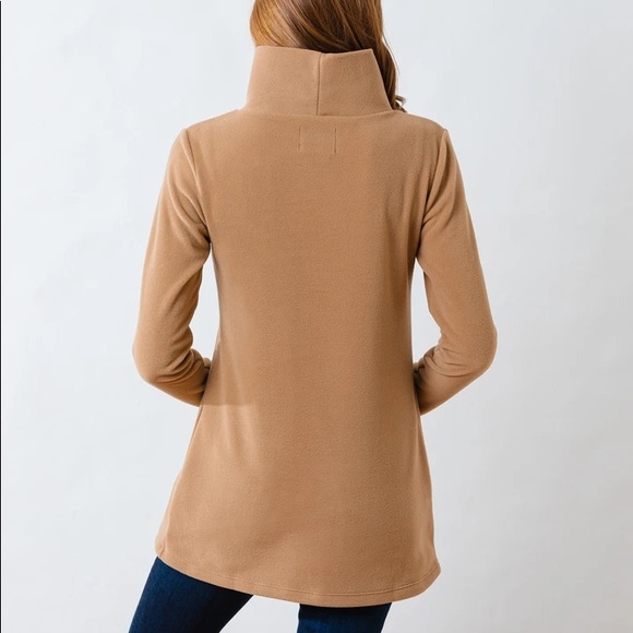 DUDLEY STEPHENS Cobble Hill Camel Fleece xs 0 2 - Picture 3 of 4